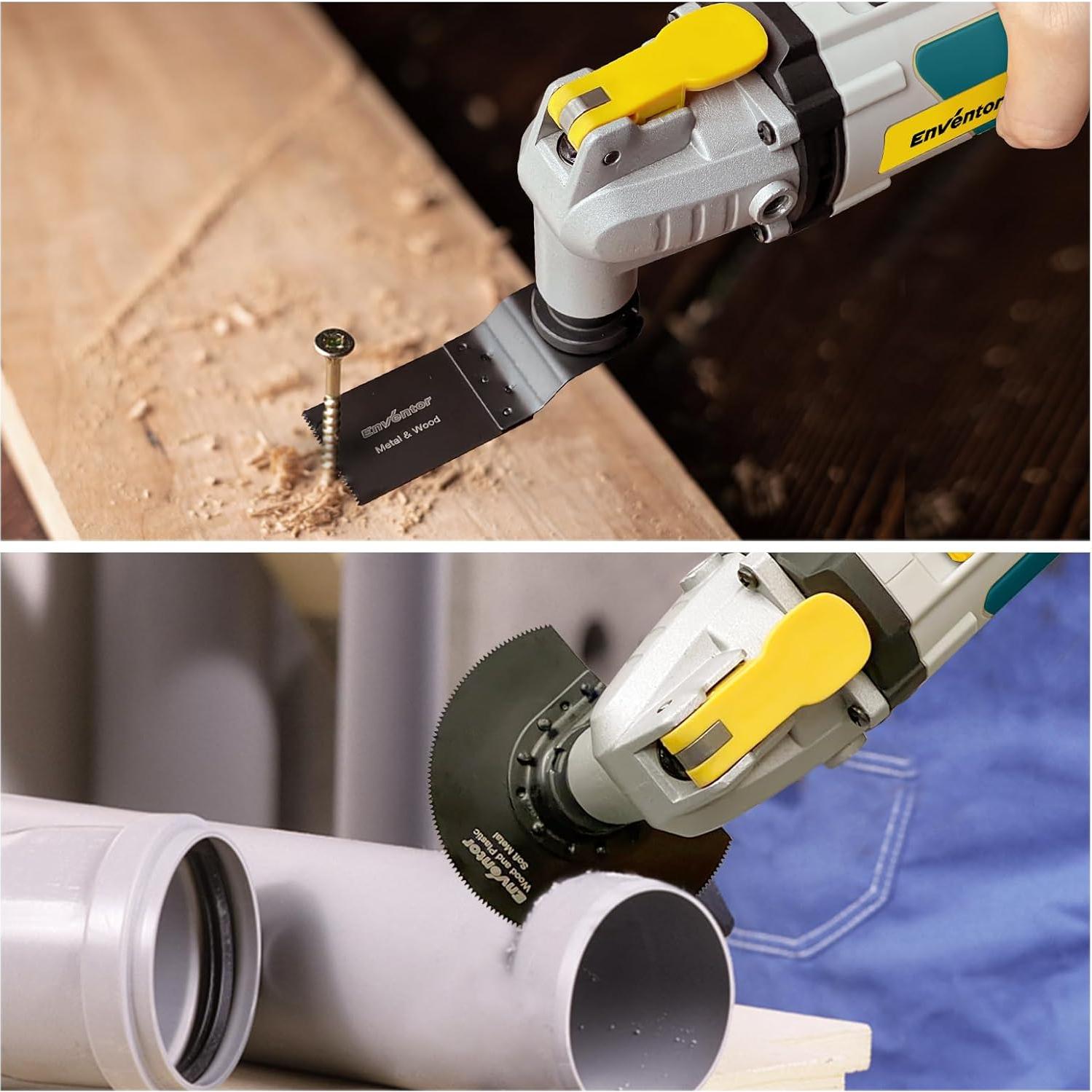 Sierra Oscilante Eléctrica Enventor 260W 43 Accesorios Azul