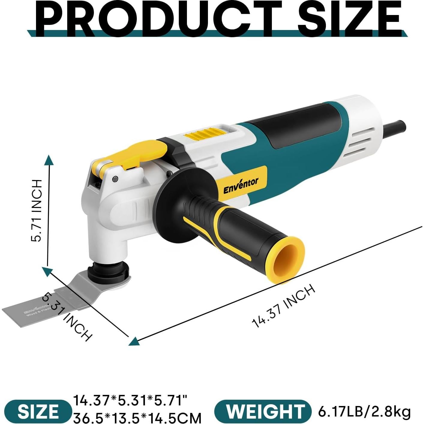 Sierra Oscilante Eléctrica Enventor 260W 43 Accesorios Azul