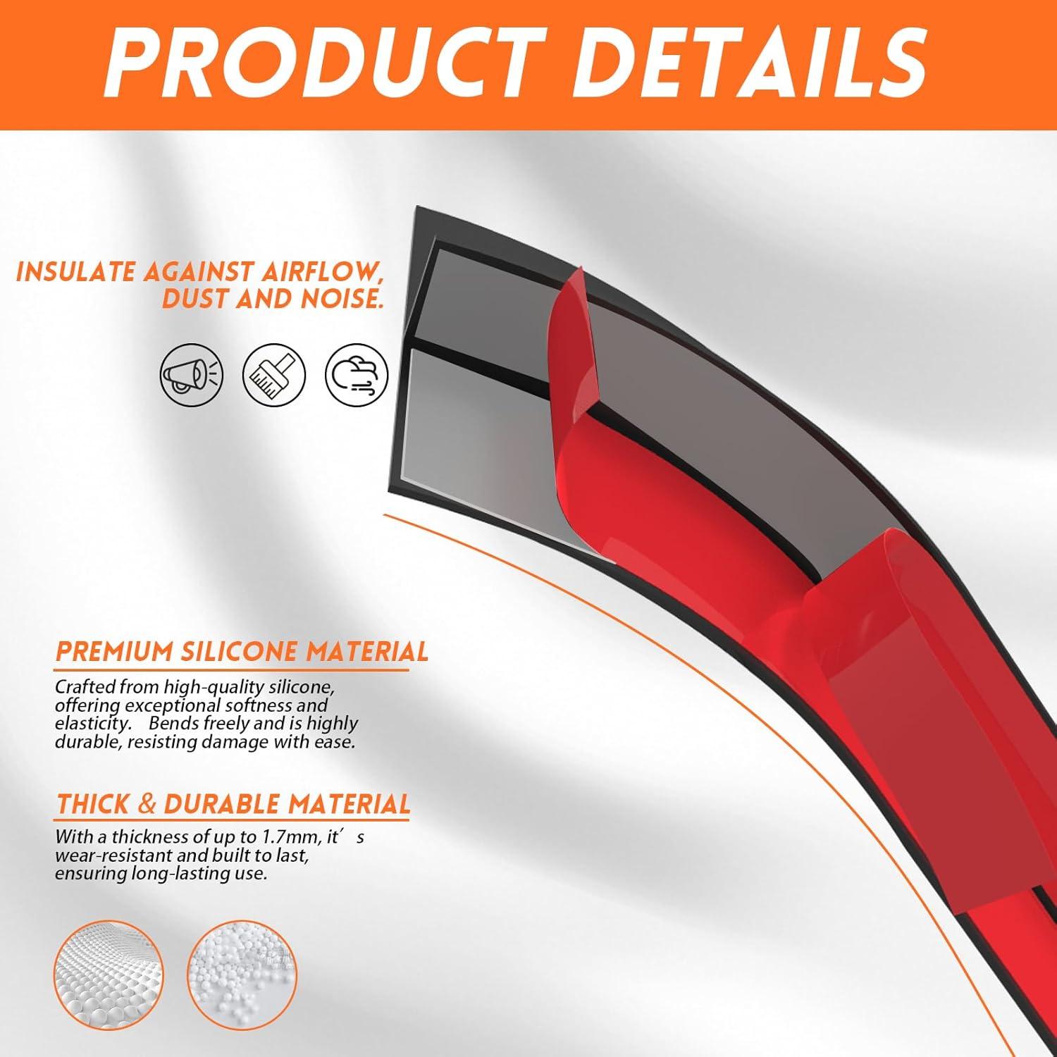 Sello de puerta con burlete T Floatlive 6.1m silicona negra