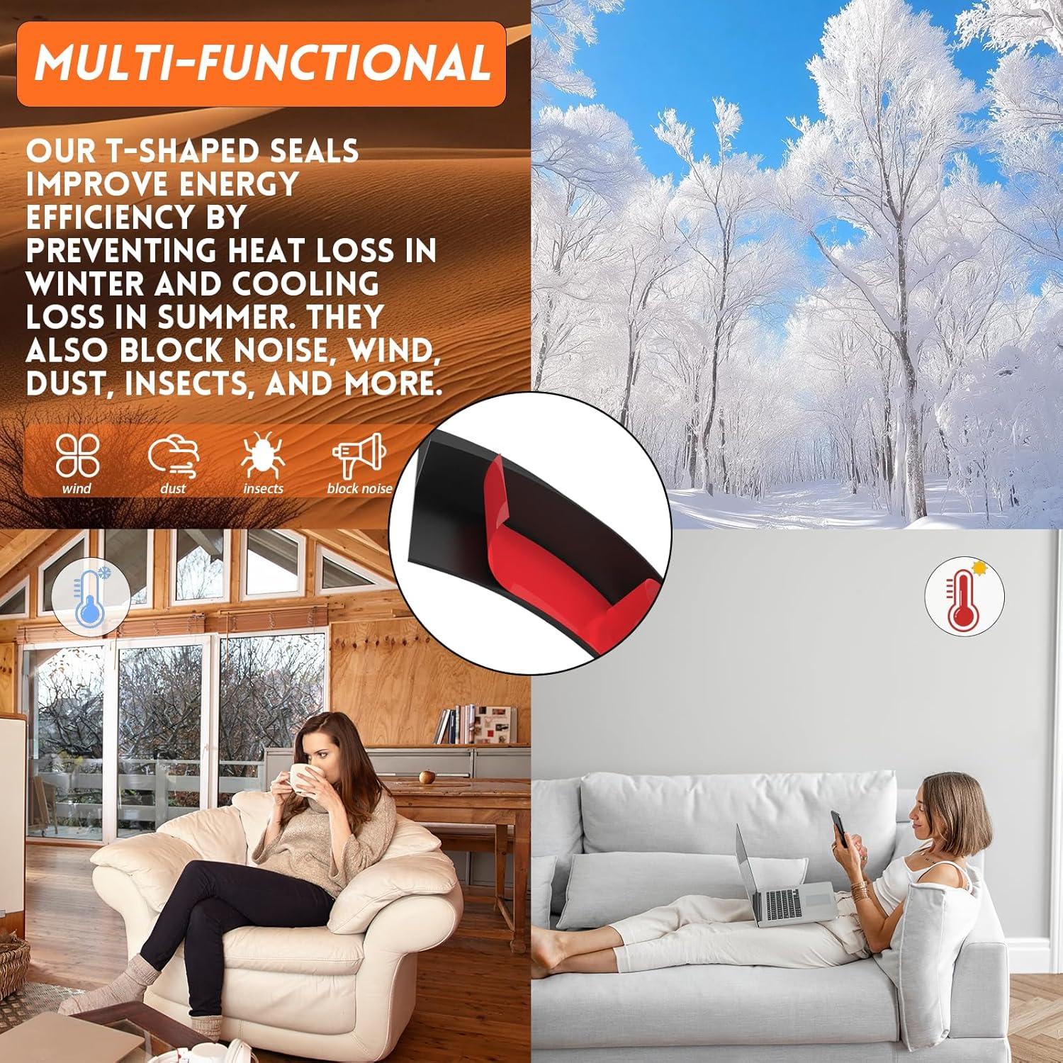 Sello de puerta con burlete T Floatlive 6.1m silicona negra