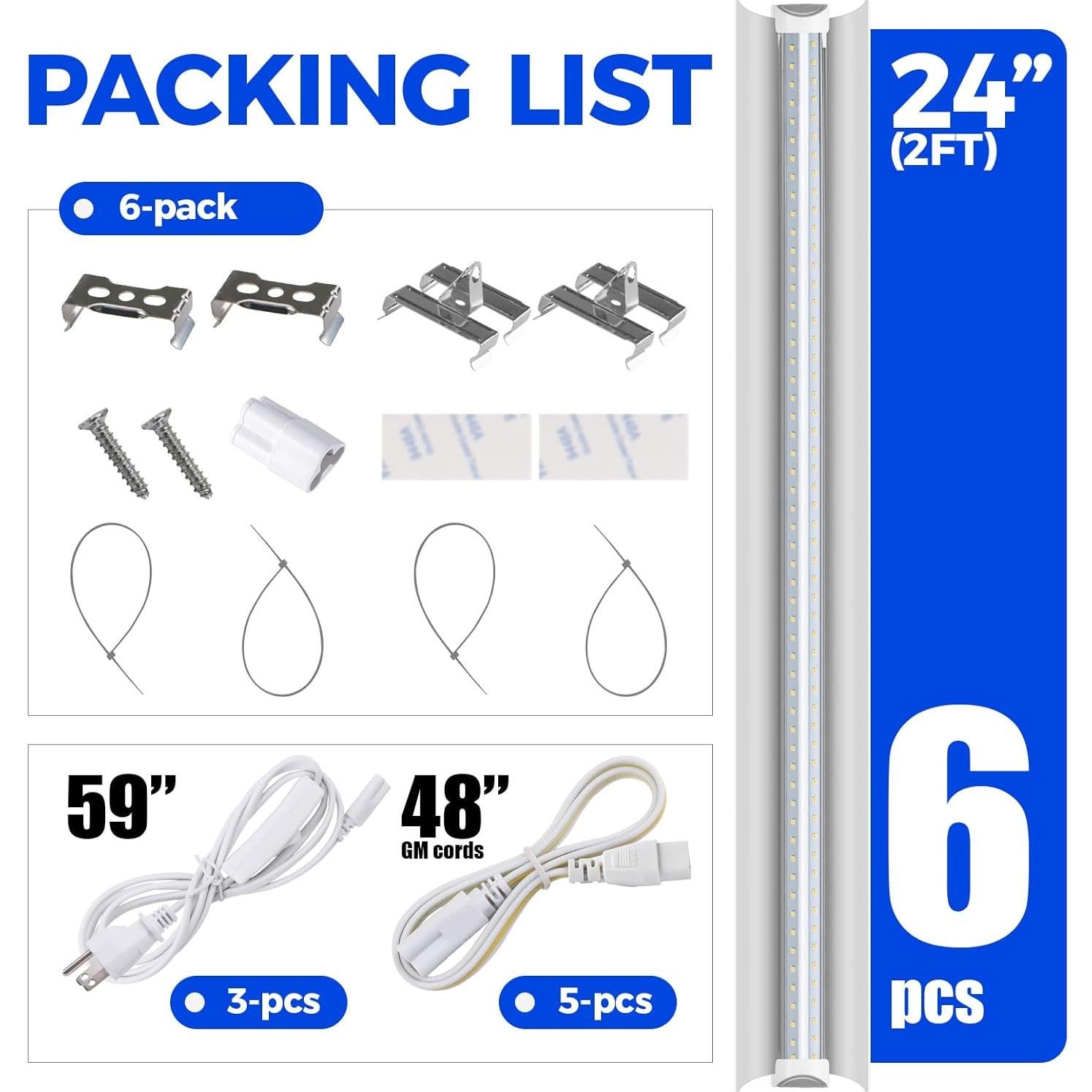 Luces de Cultivo Barrina T8 2FT 5000K Espectro Completo 144W