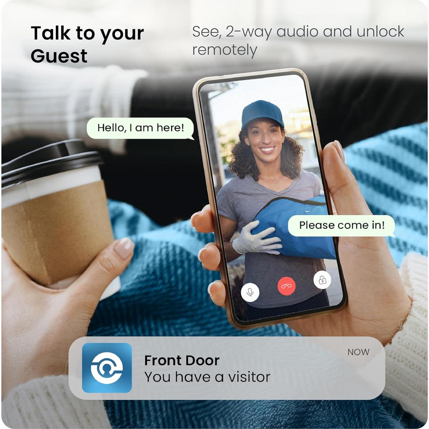 Cerradura Inteligente Lockly Vision Elite con Cámara HD y Timbre