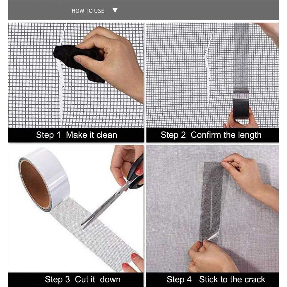 Cinta de Reparación de Pantallas WELSTIK 200 cm Gris Fibra de Vidrio