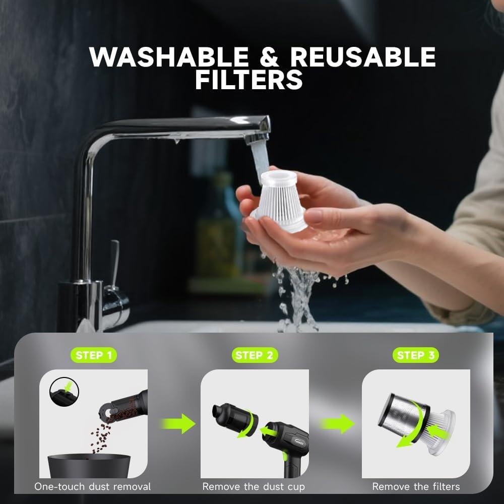 Aspiradora de Mano Inalámbrica WOKEGI WX8-pro 40000Pa Verde