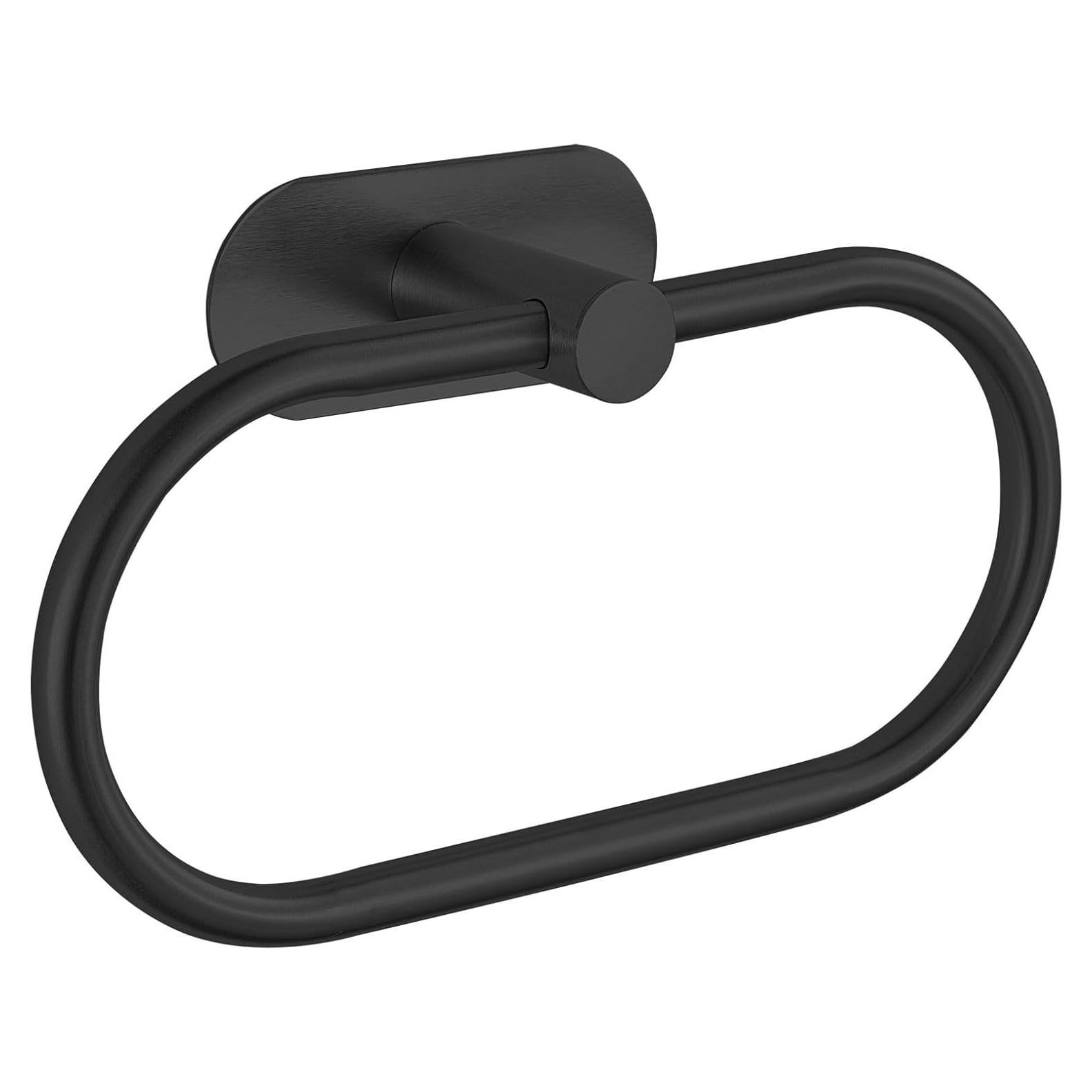 Anillo de Toalla de Baño Eolax Autoadhesivo Acero Inoxidable Negro
