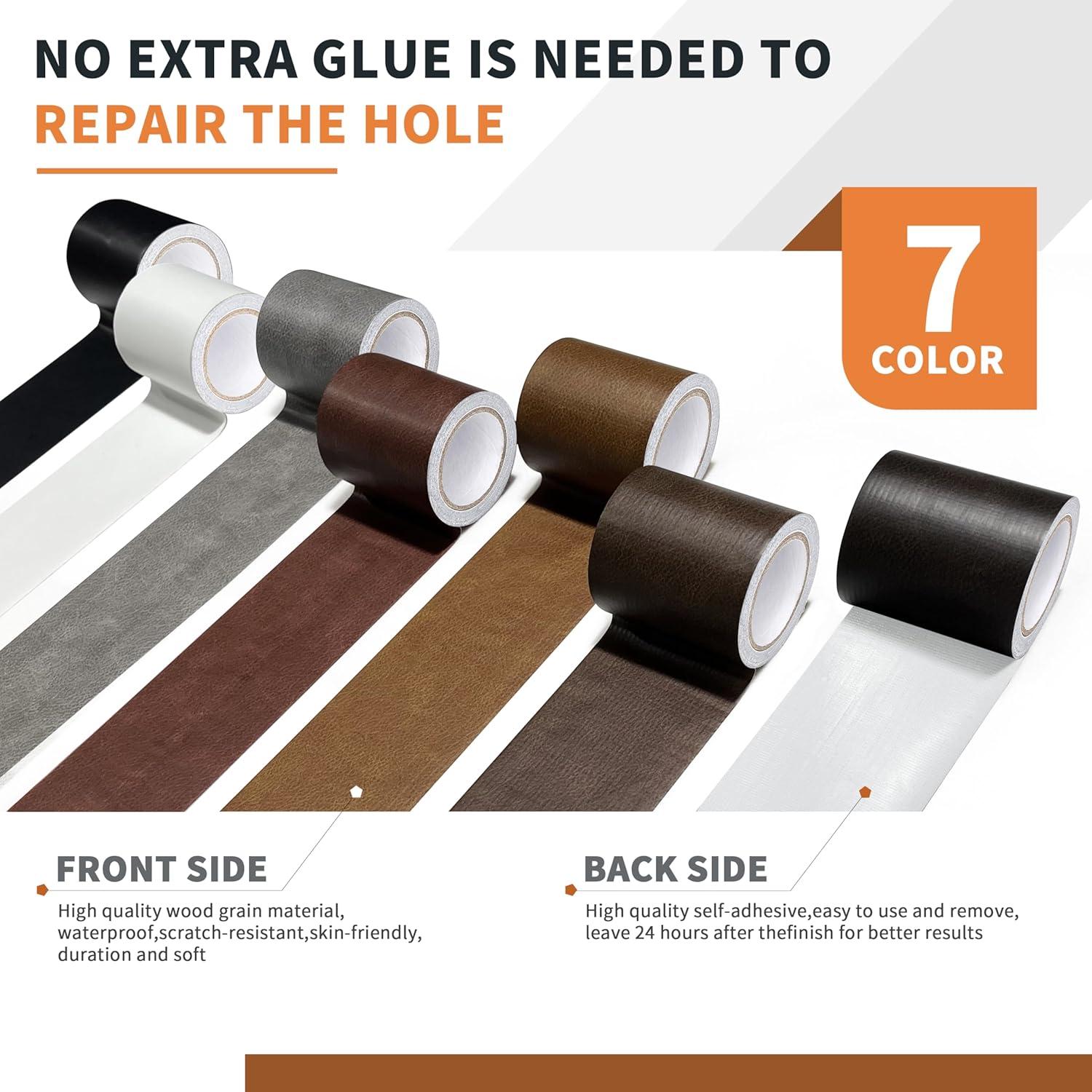 Cinta de Reparación de Cuero Azobur 2.4" x 4.57m Autoadhesiva Negra