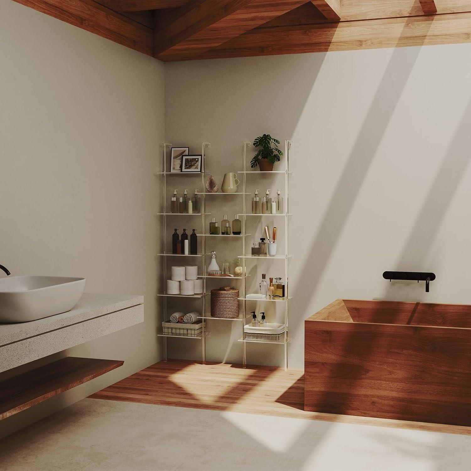 Estantería de Acrílico CRTERICX 5 Niveles 14 Estantes 184.8 cm