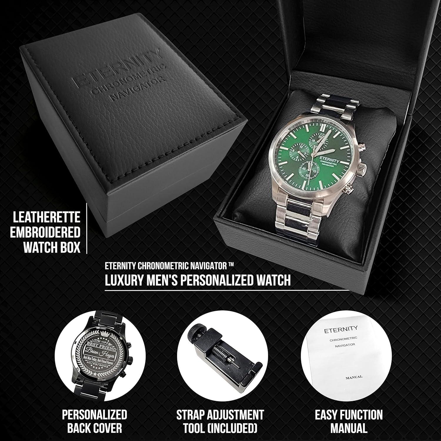 Reloj de pulsera multifuncional Eternity para hombres, acero inoxidable