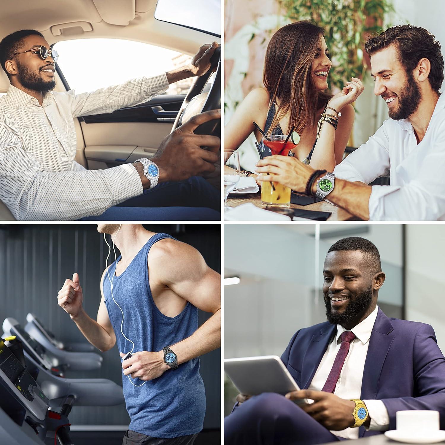 Reloj de pulsera multifuncional Eternity para hombres, acero inoxidable