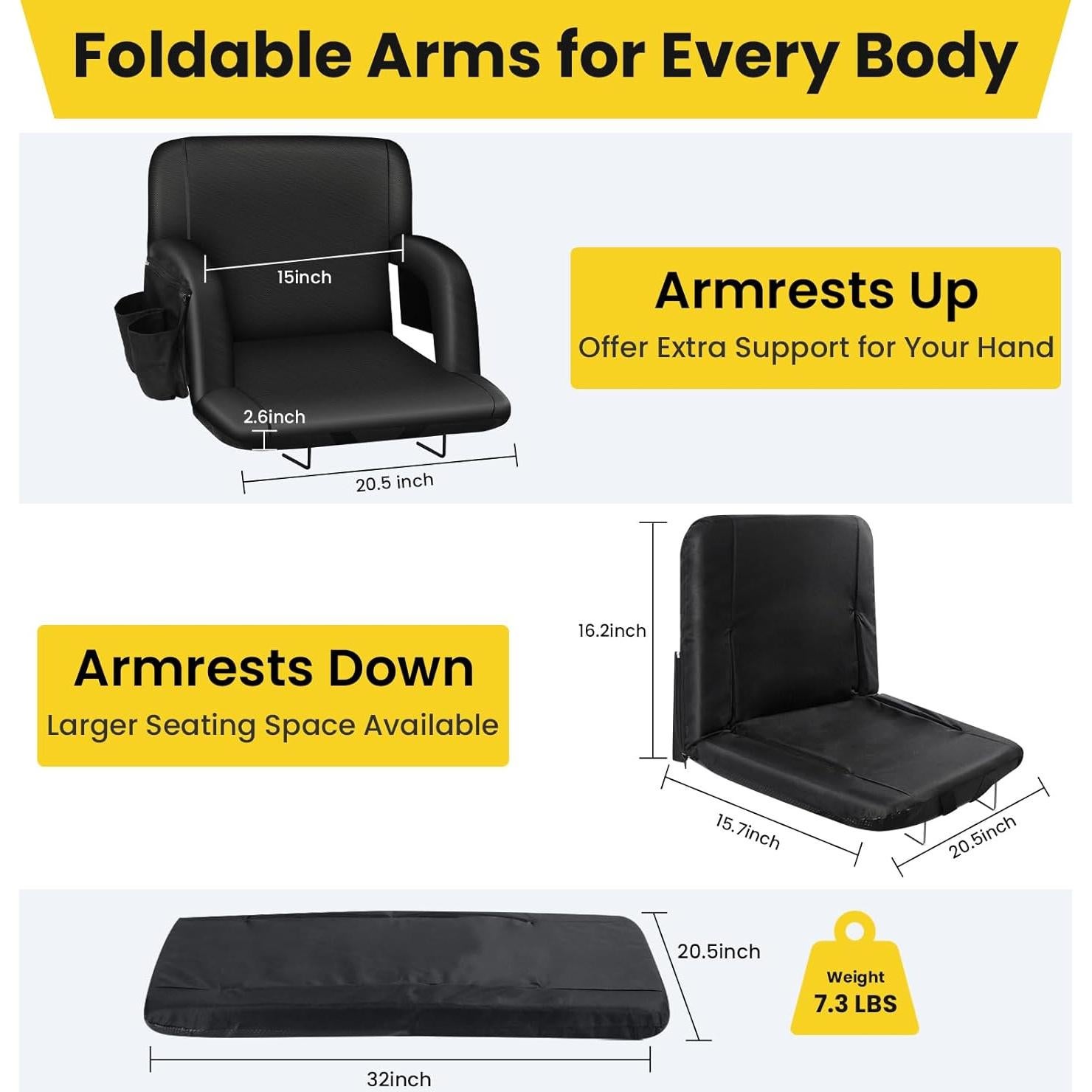 Asiento de Estadio VSTKEN KTY-001-1P Acolchado 6 Posiciones
