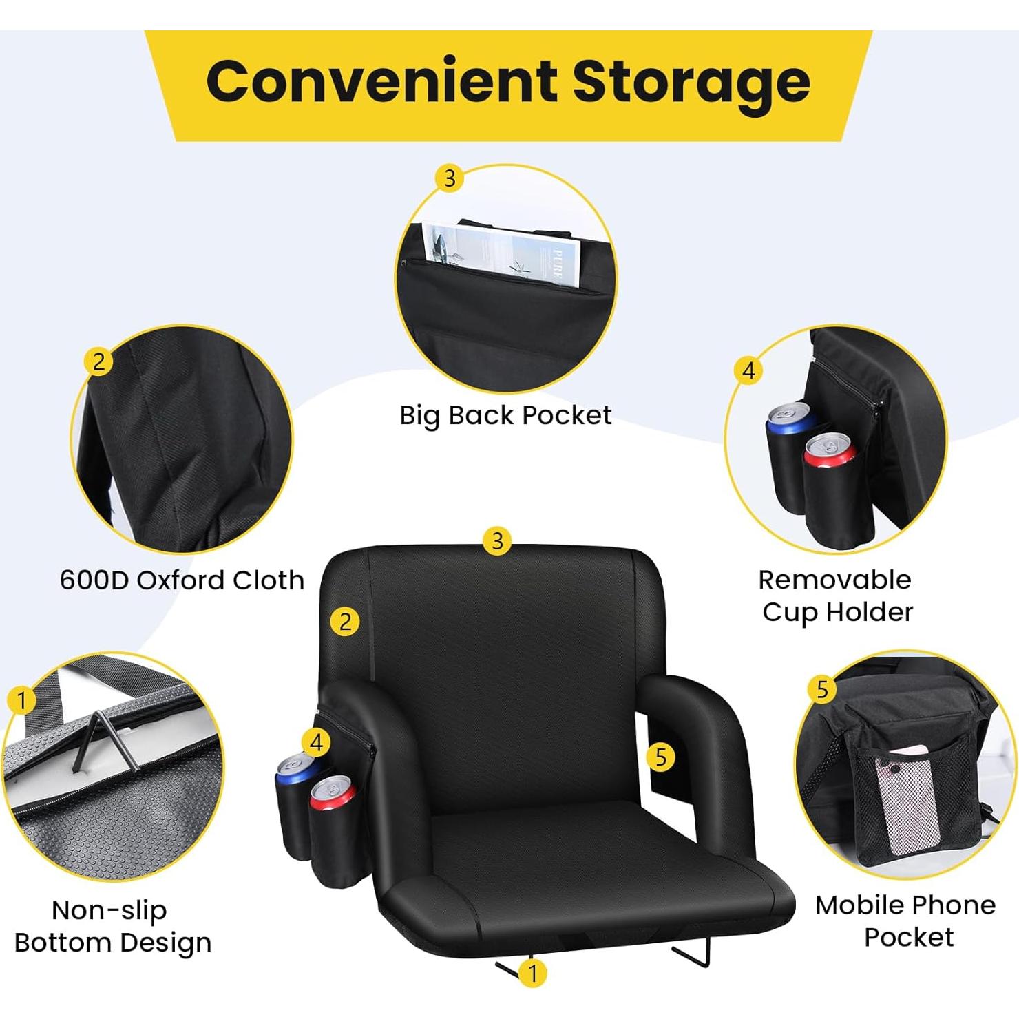 Asiento de Estadio VSTKEN KTY-001-1P Acolchado 6 Posiciones