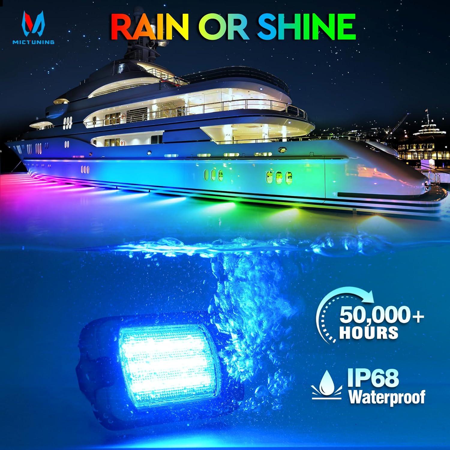 Luces de Roca RGB+IC MICTUNING Q1 - Kit de 2 Pods Multicolor