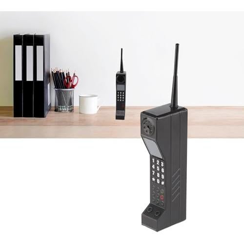 Teléfono Vintage de Ladrillo Zerone Negro para Decoración