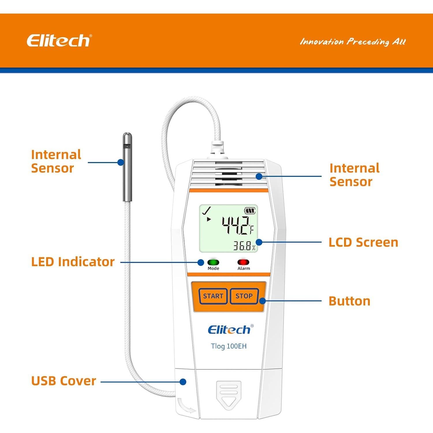 Registrador de Datos Elitech Tlog 100EH Temperatura y Humedad