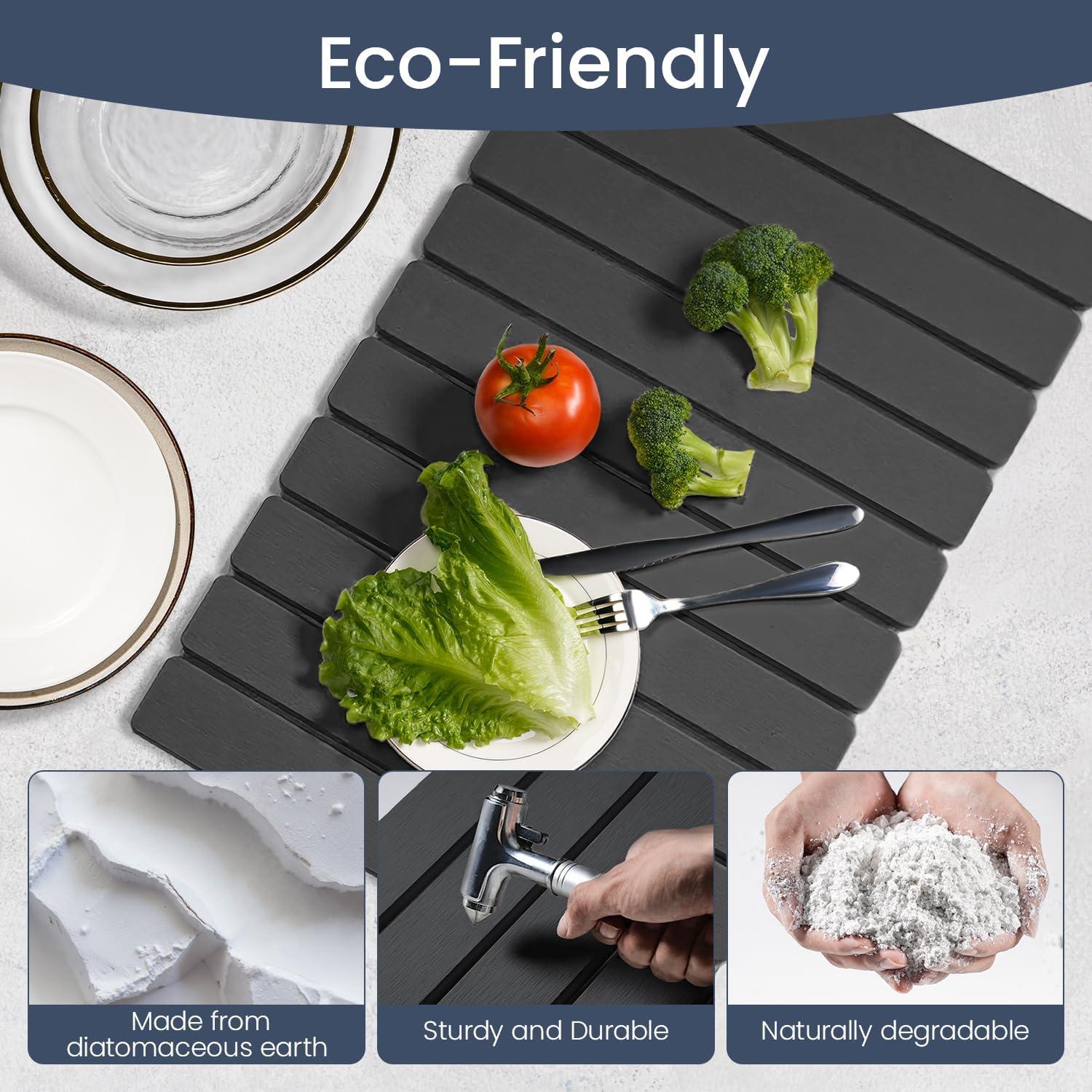 Alfombrilla de Secado Meowoo 40.6x30.5cm Gris Oscuro Antideslizante