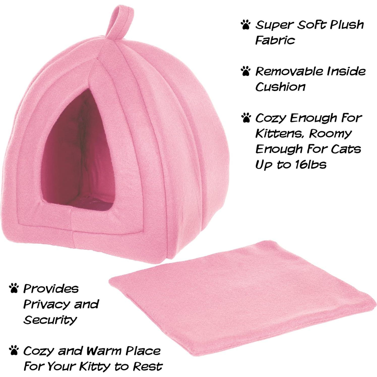 Cama para Gatos PETMAKER Rosa con Cojín Removible