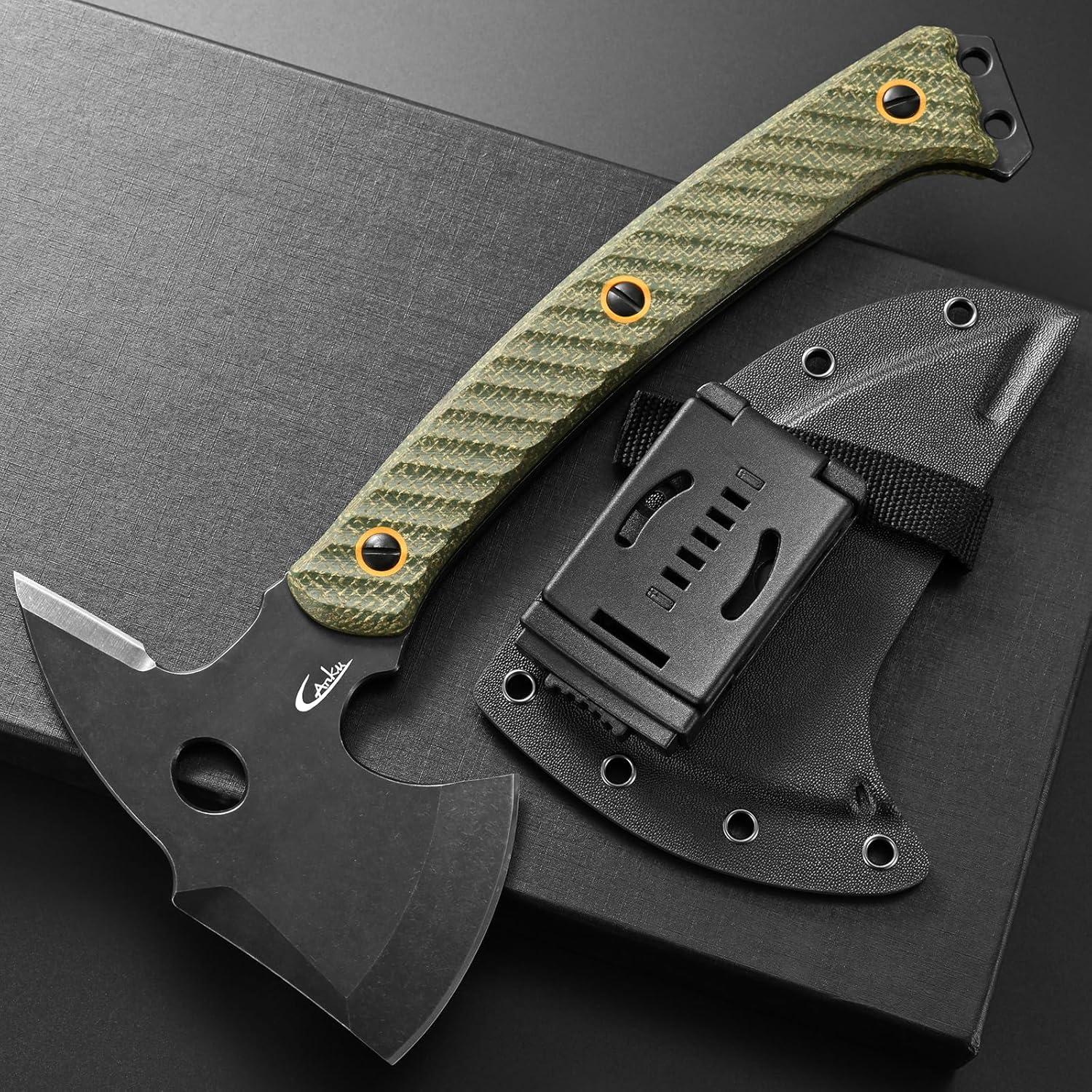 Hacha de Camping Ccanku C1342 Acero DC53 Mango Micarta Verde