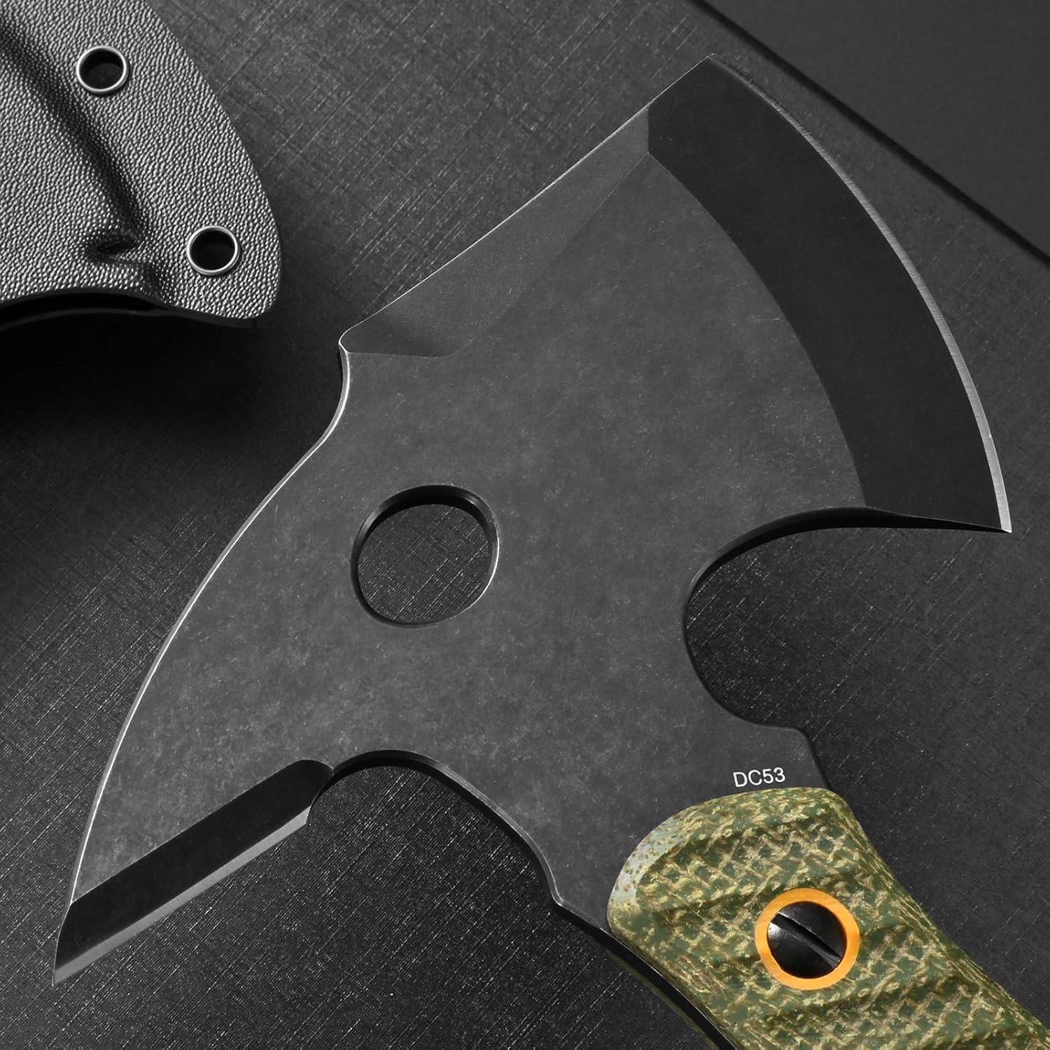 Hacha de Camping Ccanku C1342 Acero DC53 Mango Micarta Verde