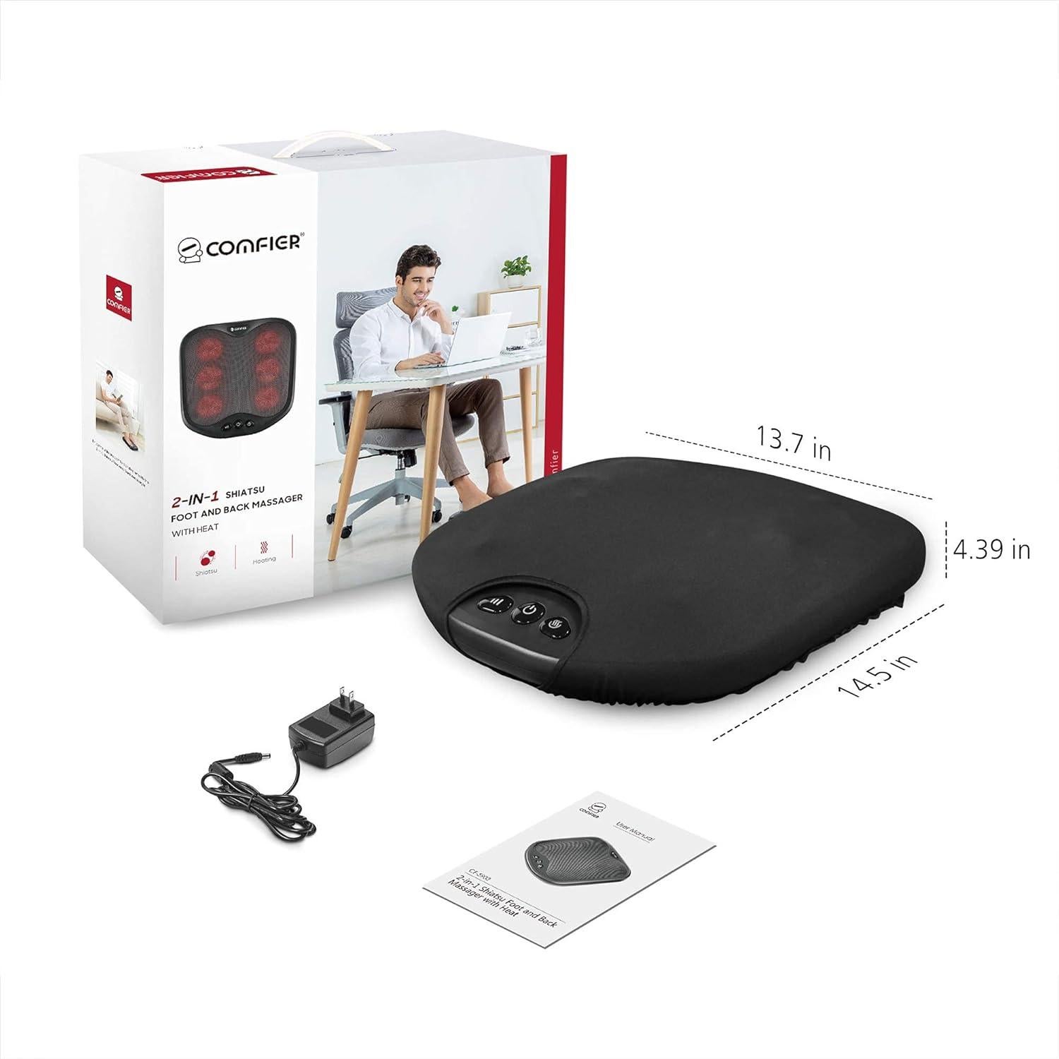 Masajeador de pies y espalda Comfier CF-5903 Shiatsu con calor