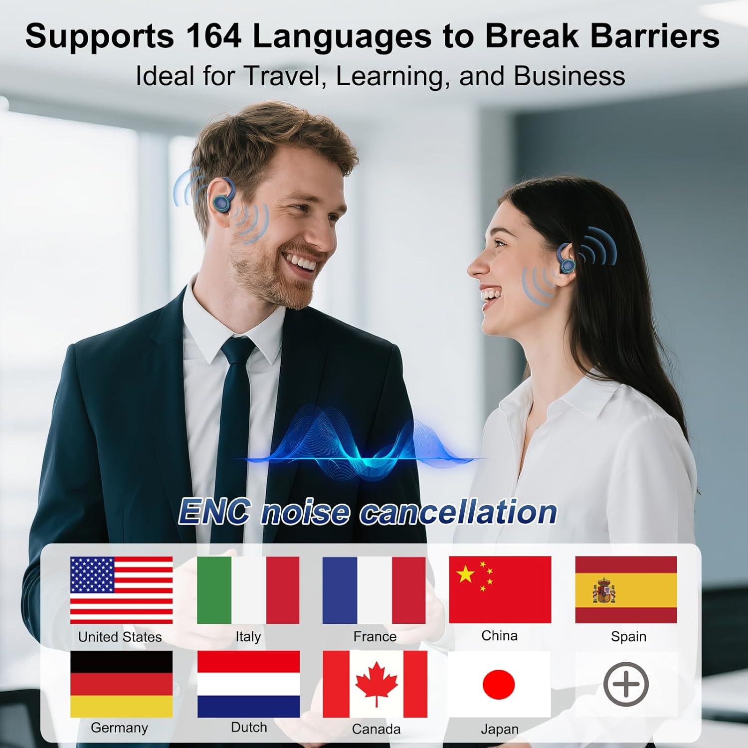 Auriculares Traductores Inalámbricos Ai C6 144 Idiomas Azul