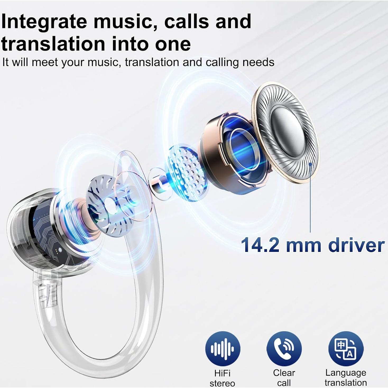 Auriculares Traductores Inalámbricos Ai C6 144 Idiomas Azul