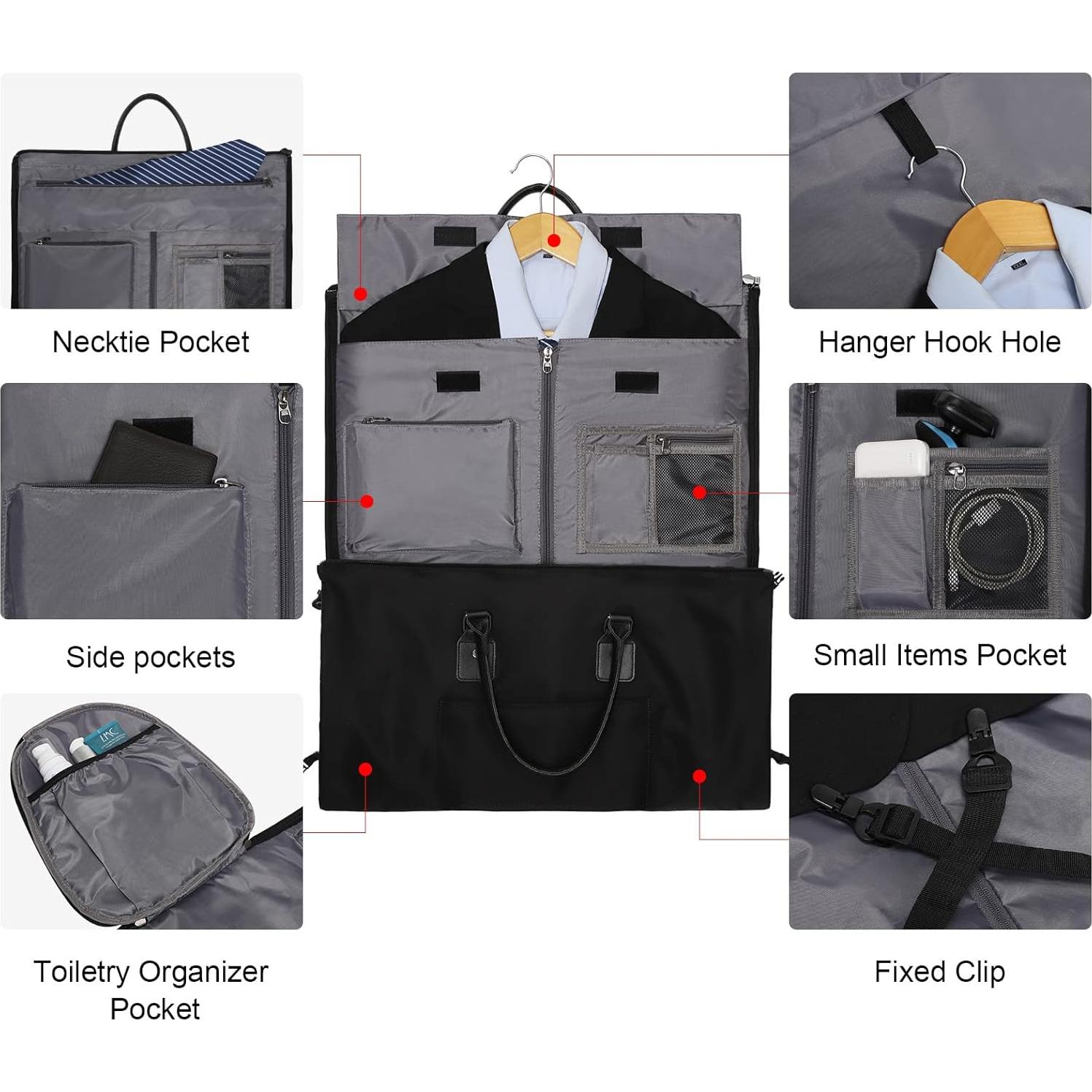 Bolsa de Ropa Duffle Modoker 45L - Aprobada por Aerolíneas, Negro