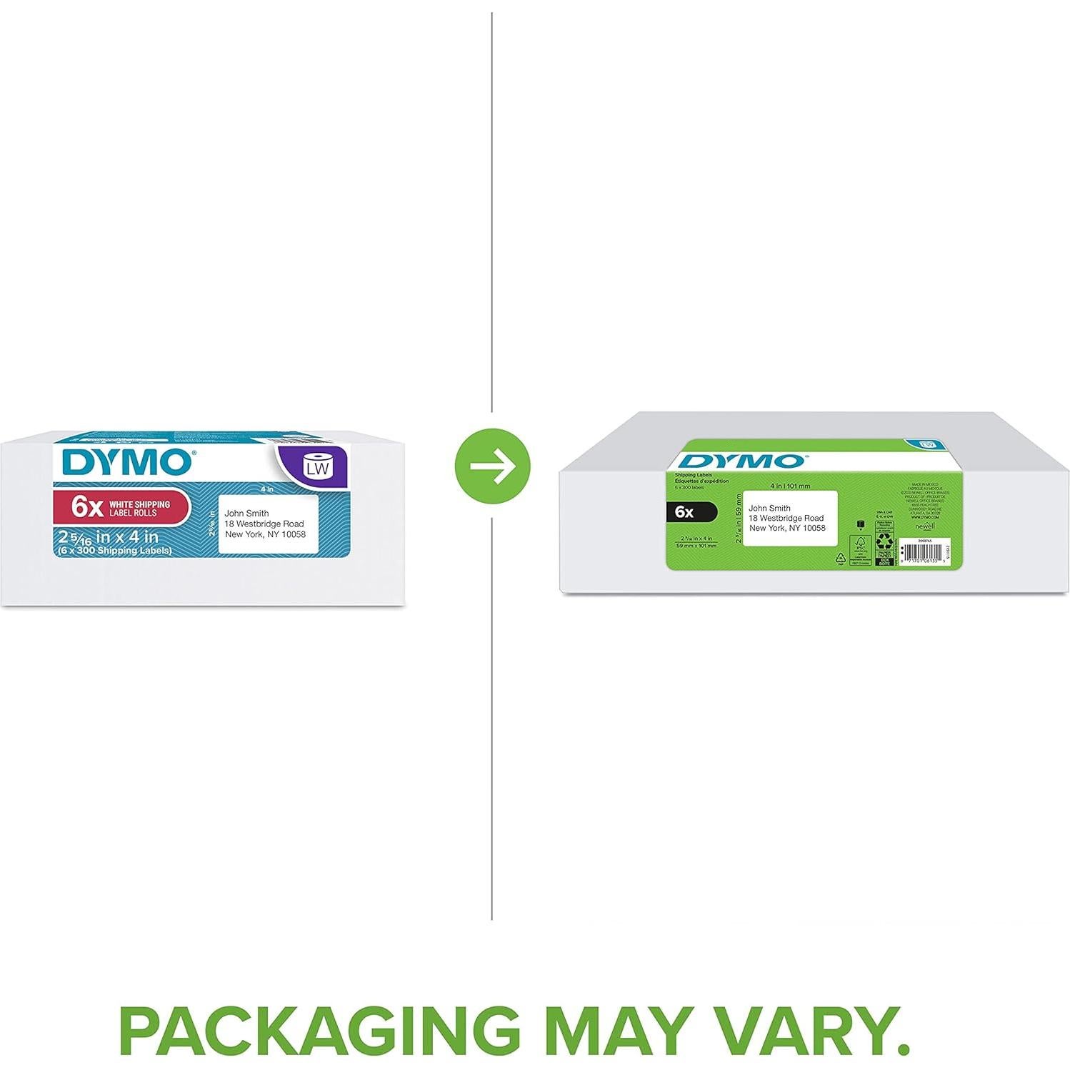 Etiquetas de Envío Grandes DYMO 2-5/16" x 4" 1800 Unidades