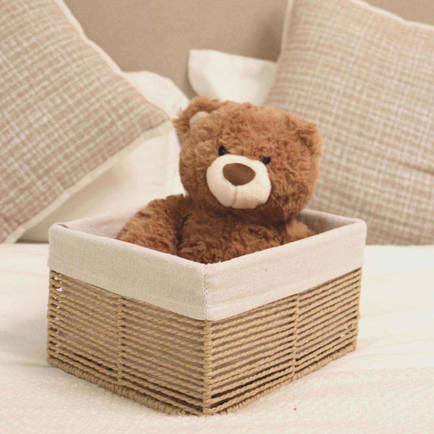 Cesta de Almacenamiento Tejida GYASVWU Beige Grande 30.5x24.5x16.5cm