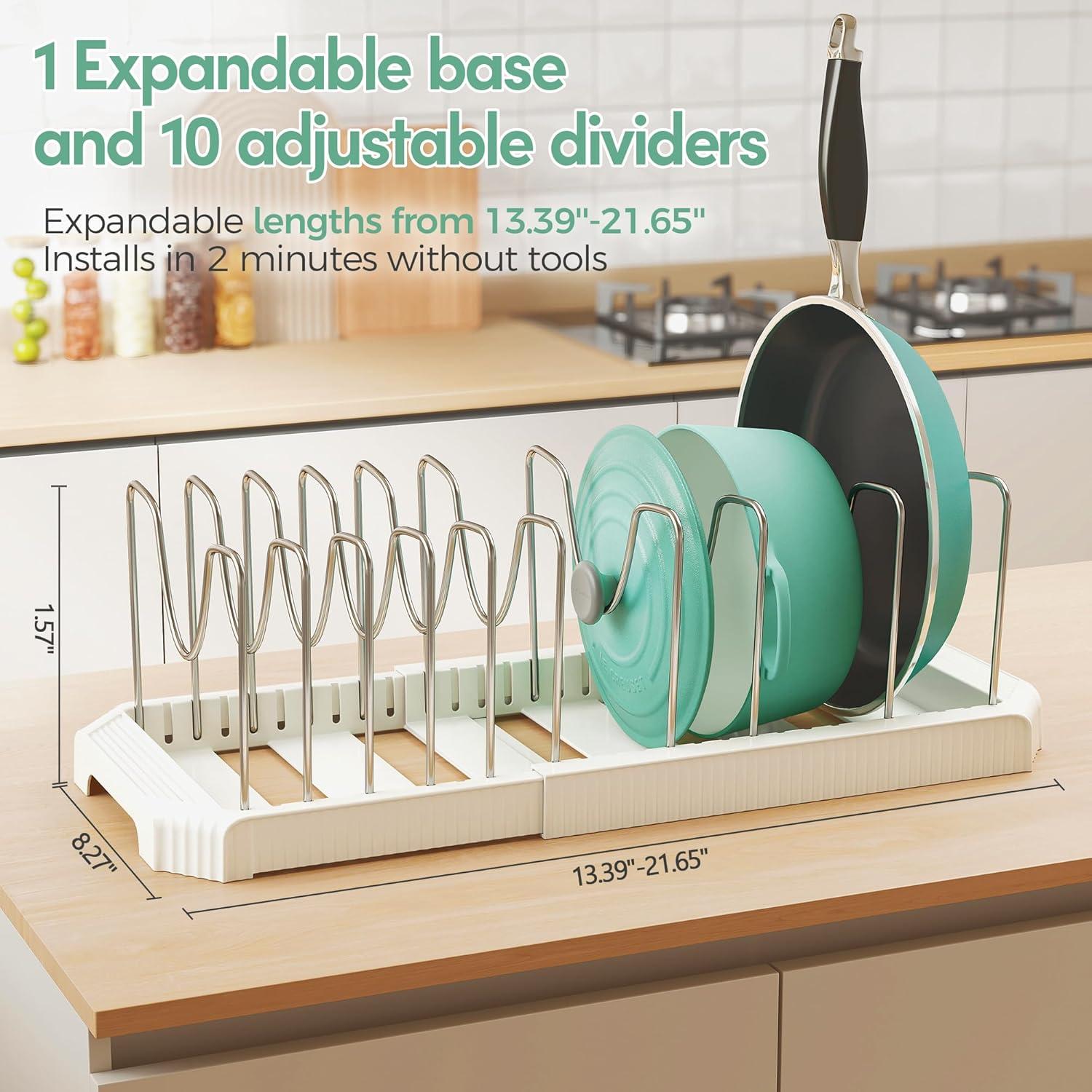 Organizador de Ollas y Sartenes Pantasia Expandible 10 Divisores