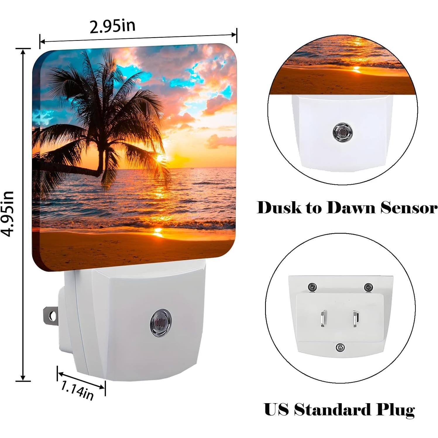 Luz Nocturna FSHVQKD Playa Sol de Verano 11.5x7.5x5 cm