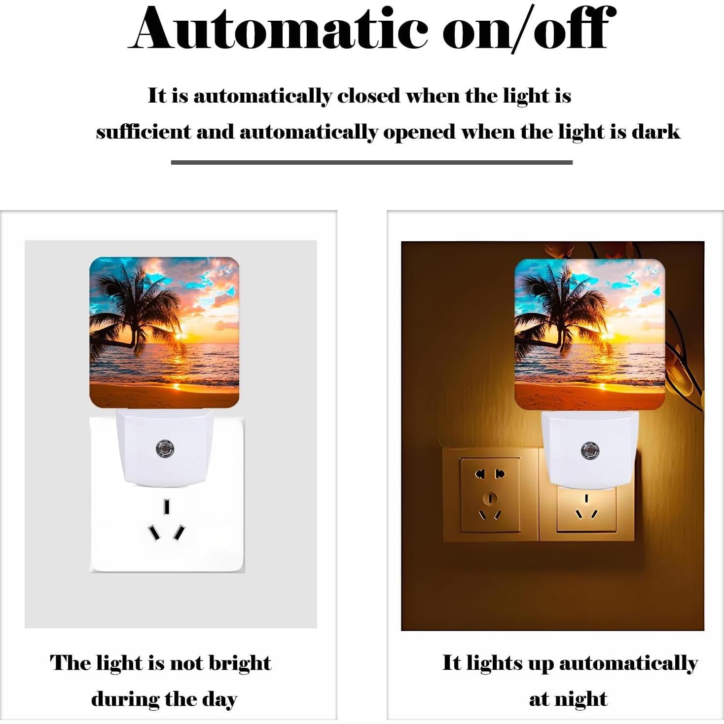 Luz Nocturna FSHVQKD Playa Sol de Verano 11.5x7.5x5 cm