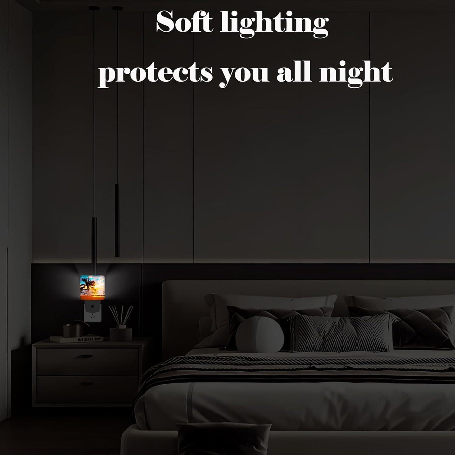 Luz Nocturna FSHVQKD Playa Sol de Verano 11.5x7.5x5 cm