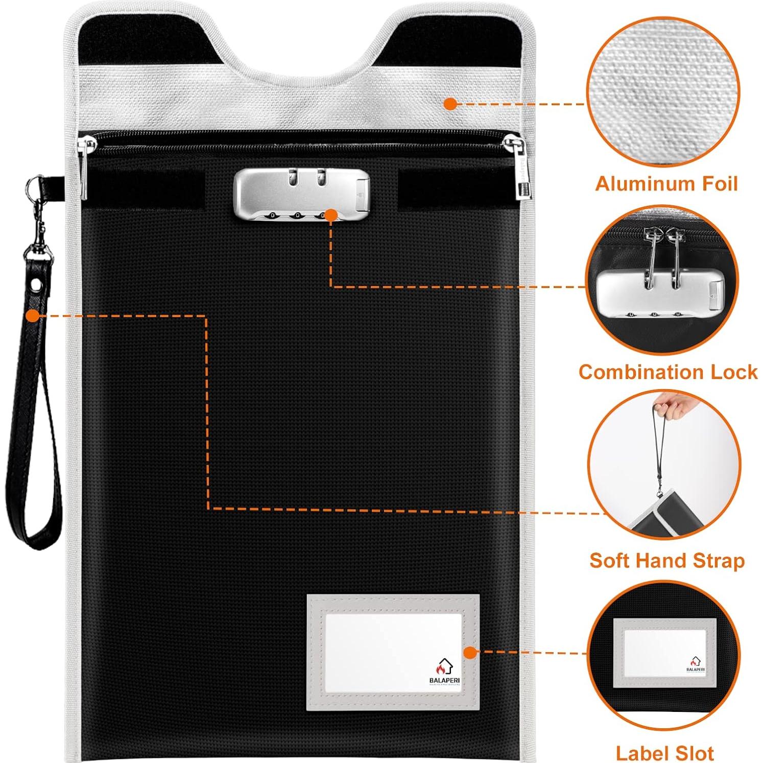 Bolsa a Prueba de Fuego BALAPERI 38x27 cm con Cerradura