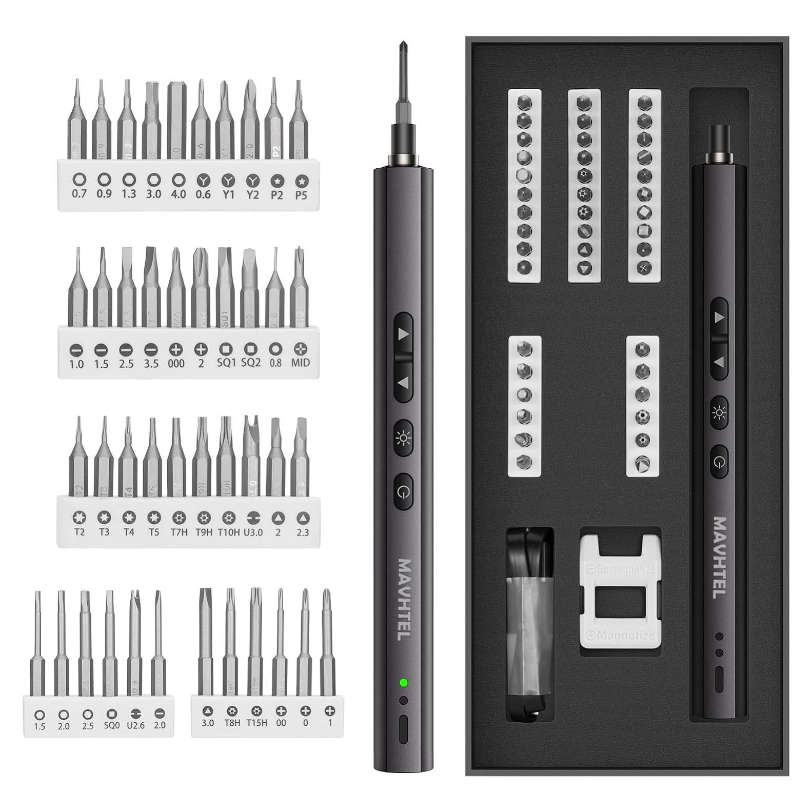 Destornillador Eléctrico MAVHTEL 44 en 1 con Luz LED