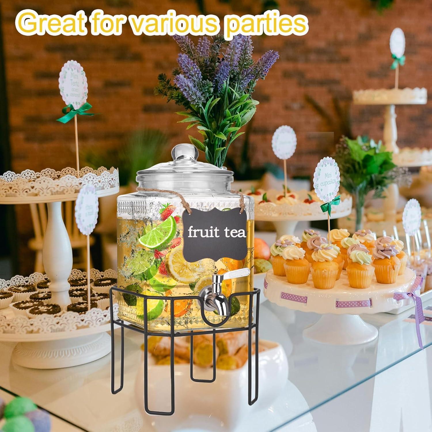 Dispensador de Bebidas de Vidrio Edycur 3.78L con Grifo Antifugas