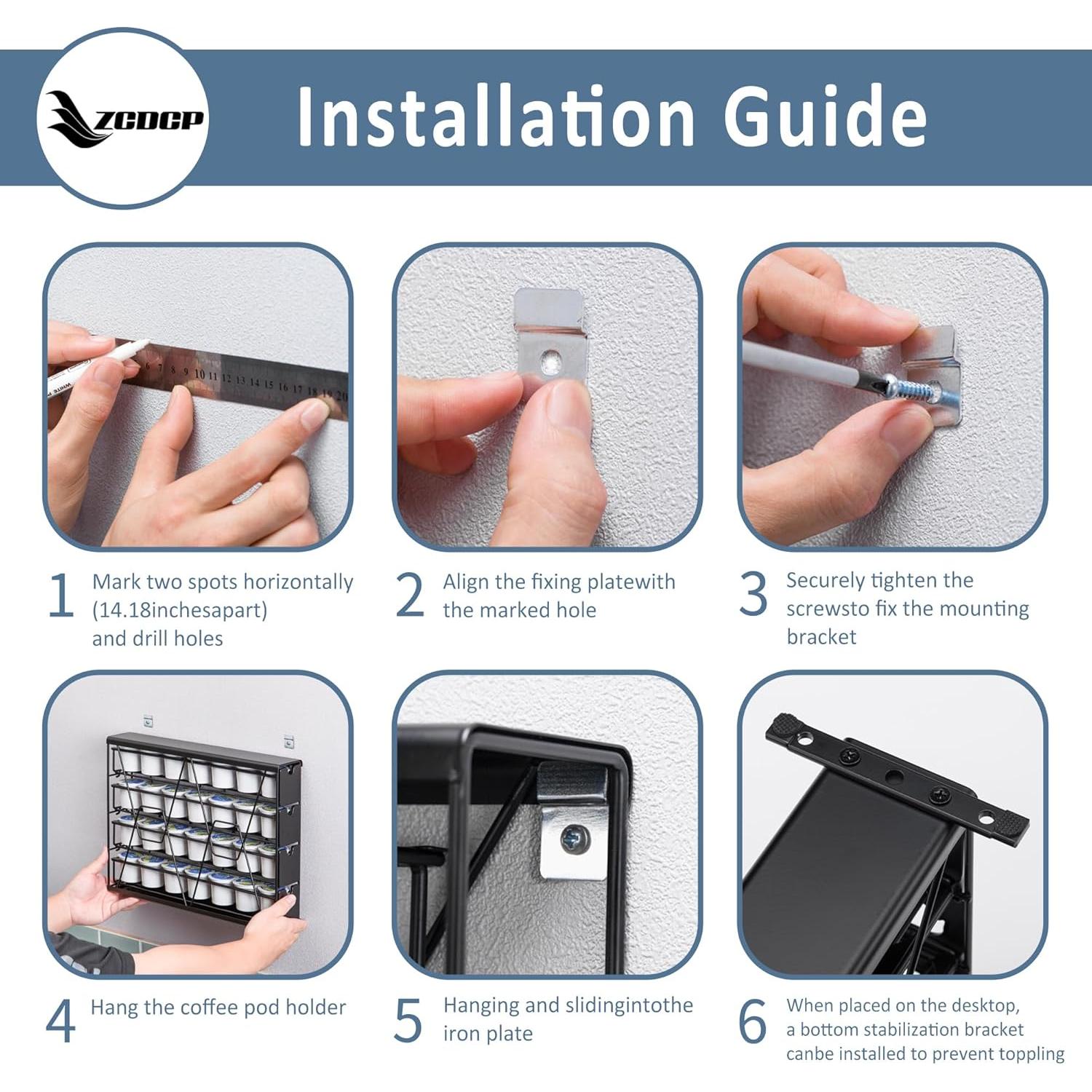 Soporte de Cápsulas de Café K Cup ZCDCP Montado en Pared