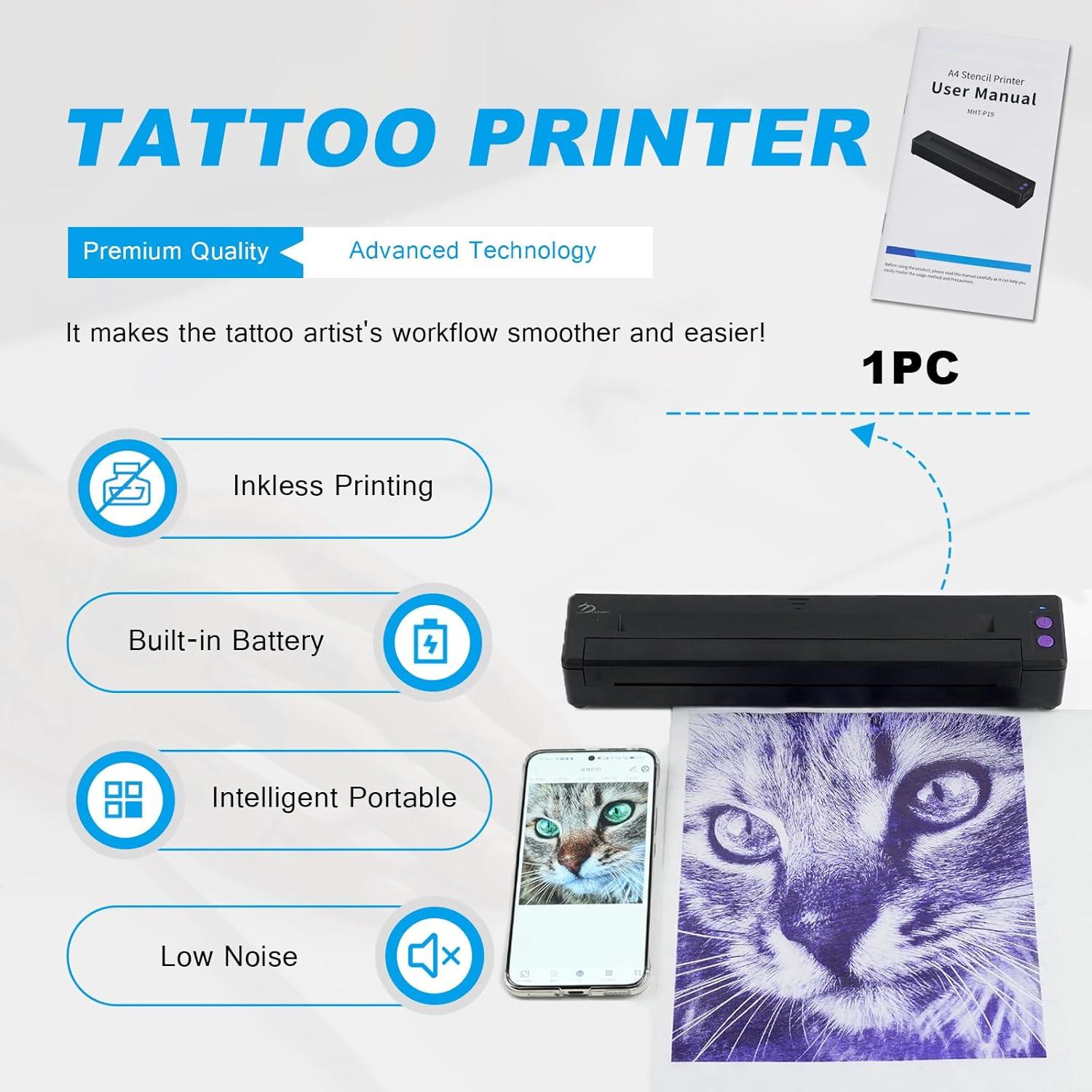 Impresora de Plantillas de Tatuajes Emalla P8006 Bluetooth 2500mAh