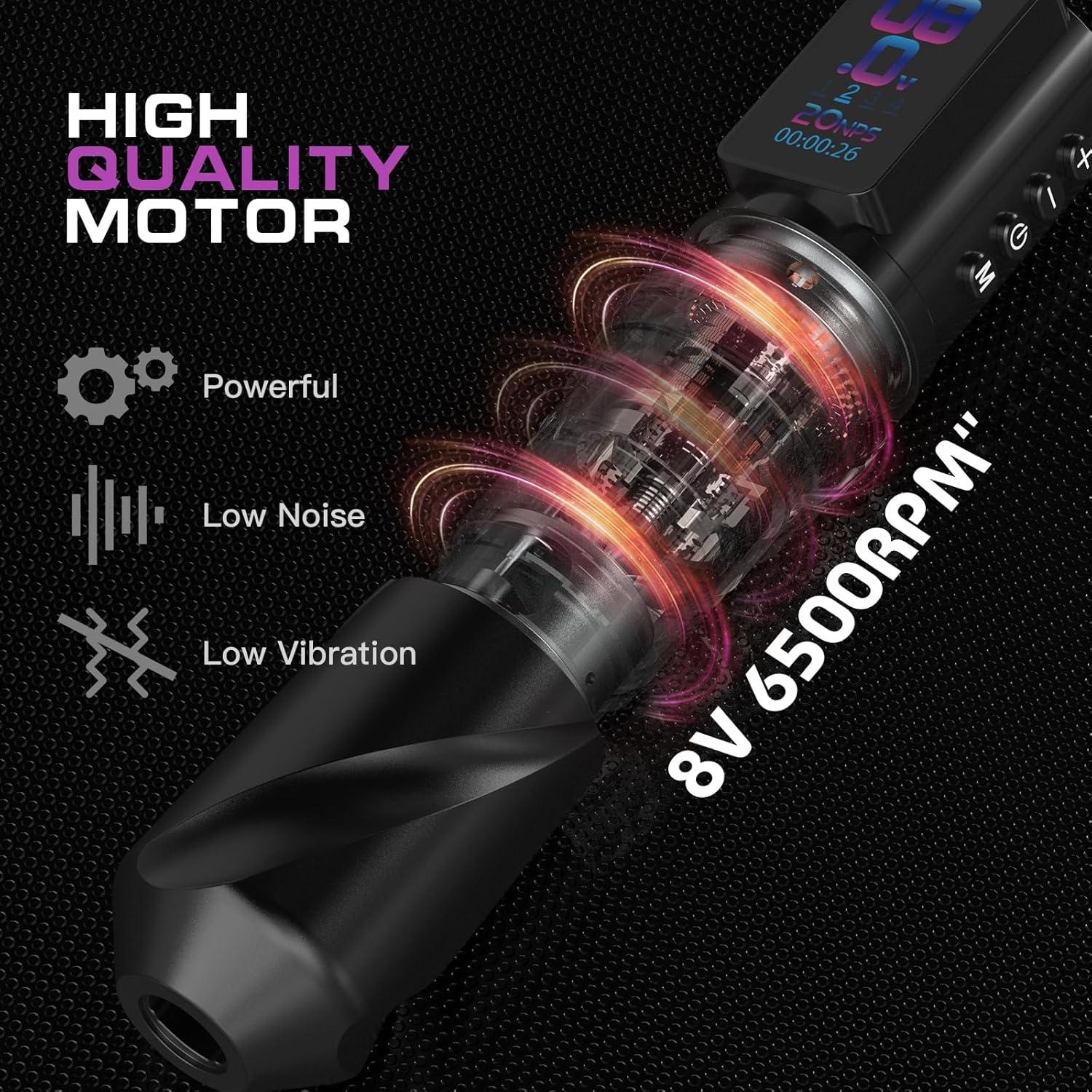 Kit Máquina de Tatuaje Inalámbrica Wormhole WTK381 2300mAh