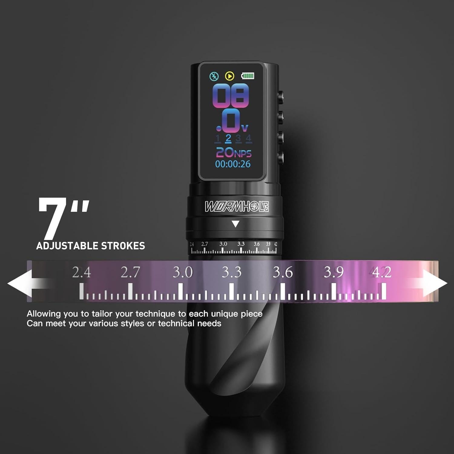 Kit Máquina de Tatuaje Inalámbrica Wormhole WTK381 2300mAh