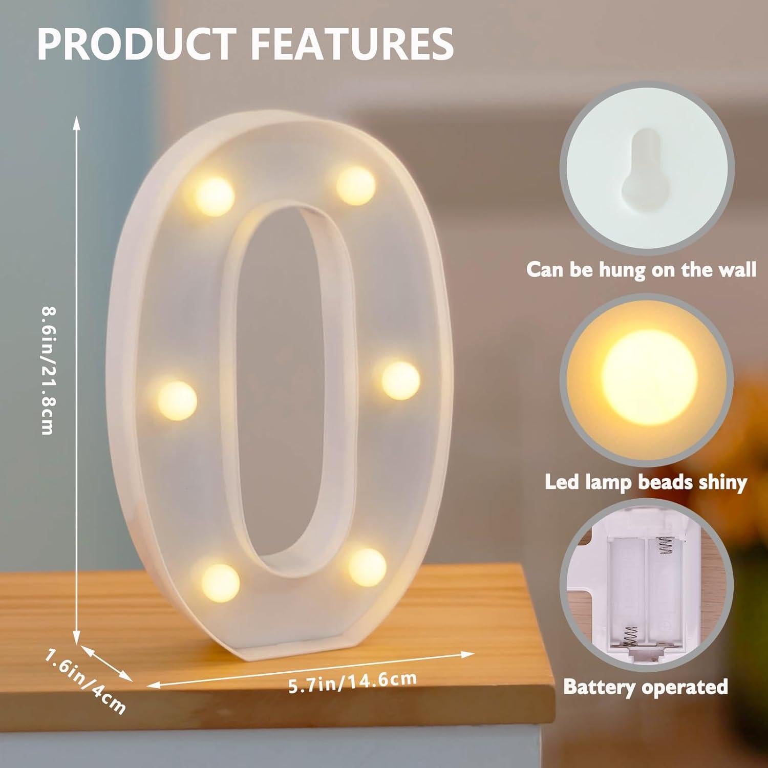 Luz LED de Letras y Números SKYPHAROS 22.5cm Decoración