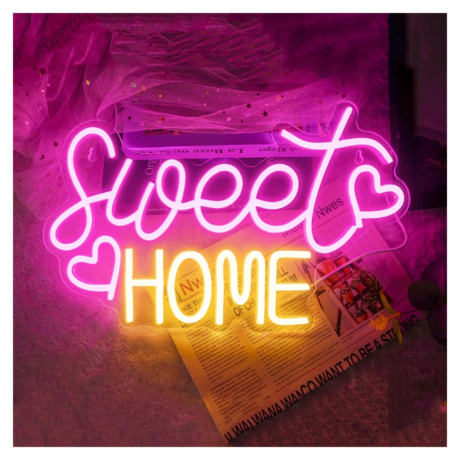 Letrero de Neón Dulce Hogar YSMNDE 39.9x24.9 cm USB