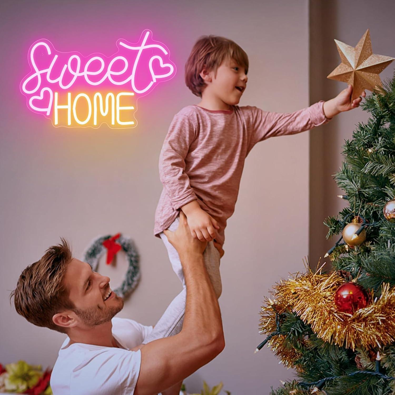 Letrero de Neón Dulce Hogar YSMNDE 39.9x24.9 cm USB