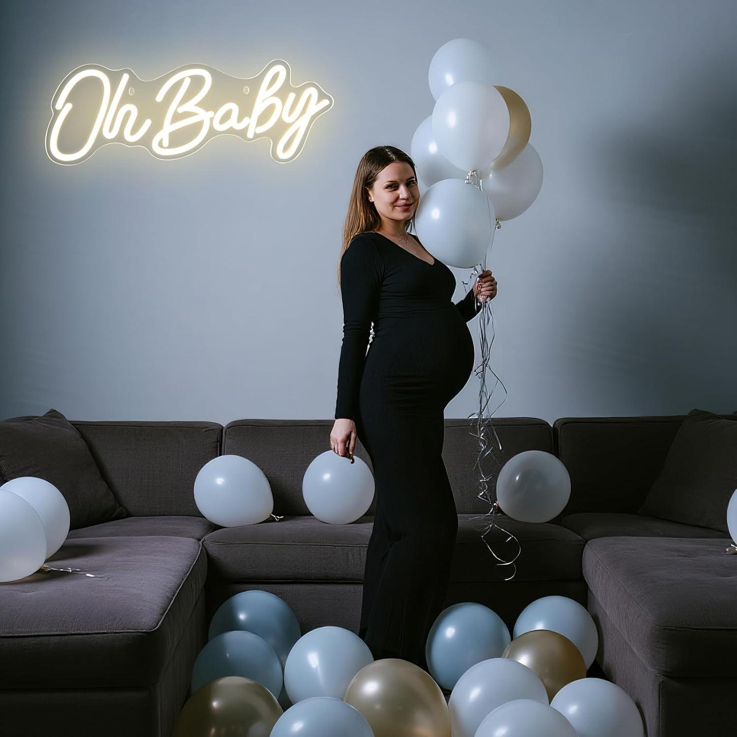 Luz de Neón LED Oh Baby para Decoración de Pared 38x15cm