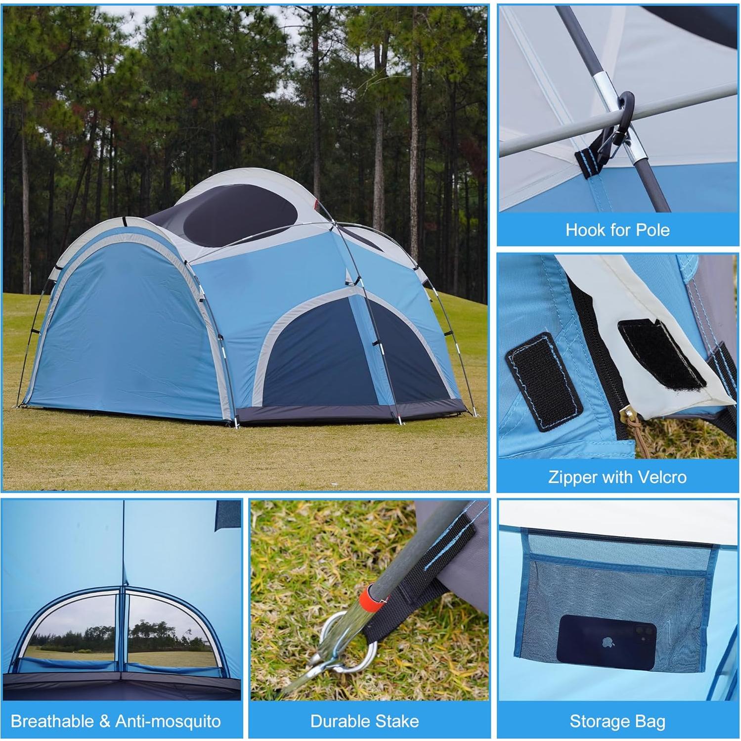Carpa de Camping Vidalido para 3-4 Personas Impermeable