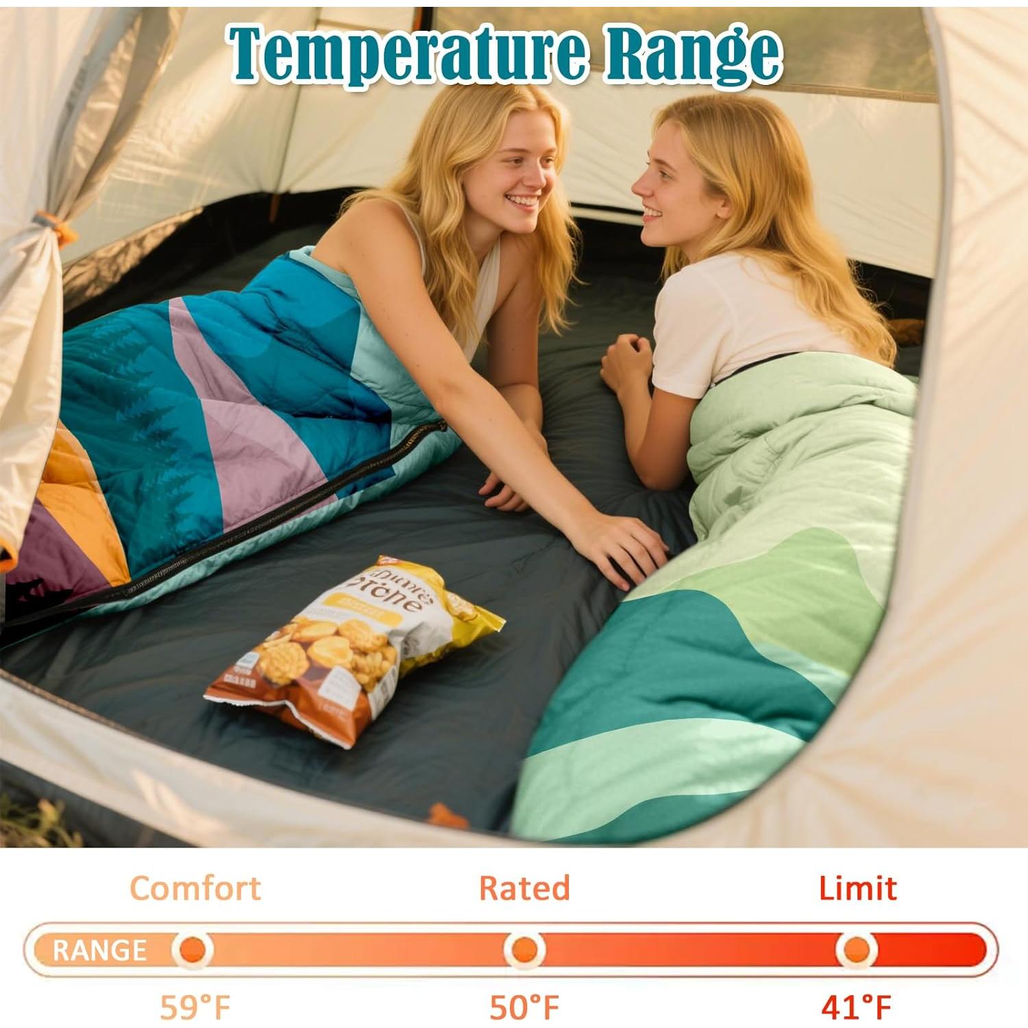 Saco de dormir AuSletie 3 estaciones impermeable 228.6x80cm