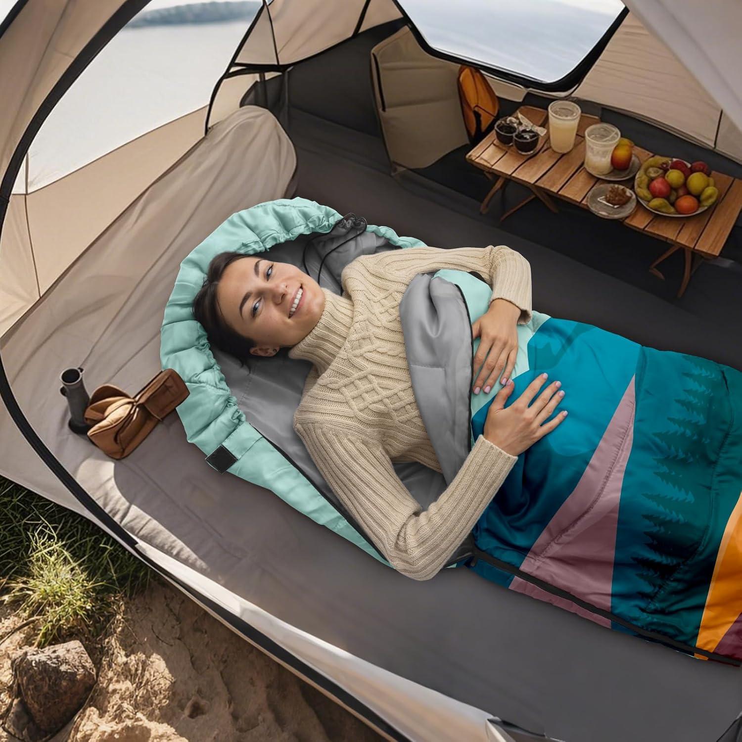 Saco de dormir AuSletie 3 estaciones impermeable 228.6x80cm