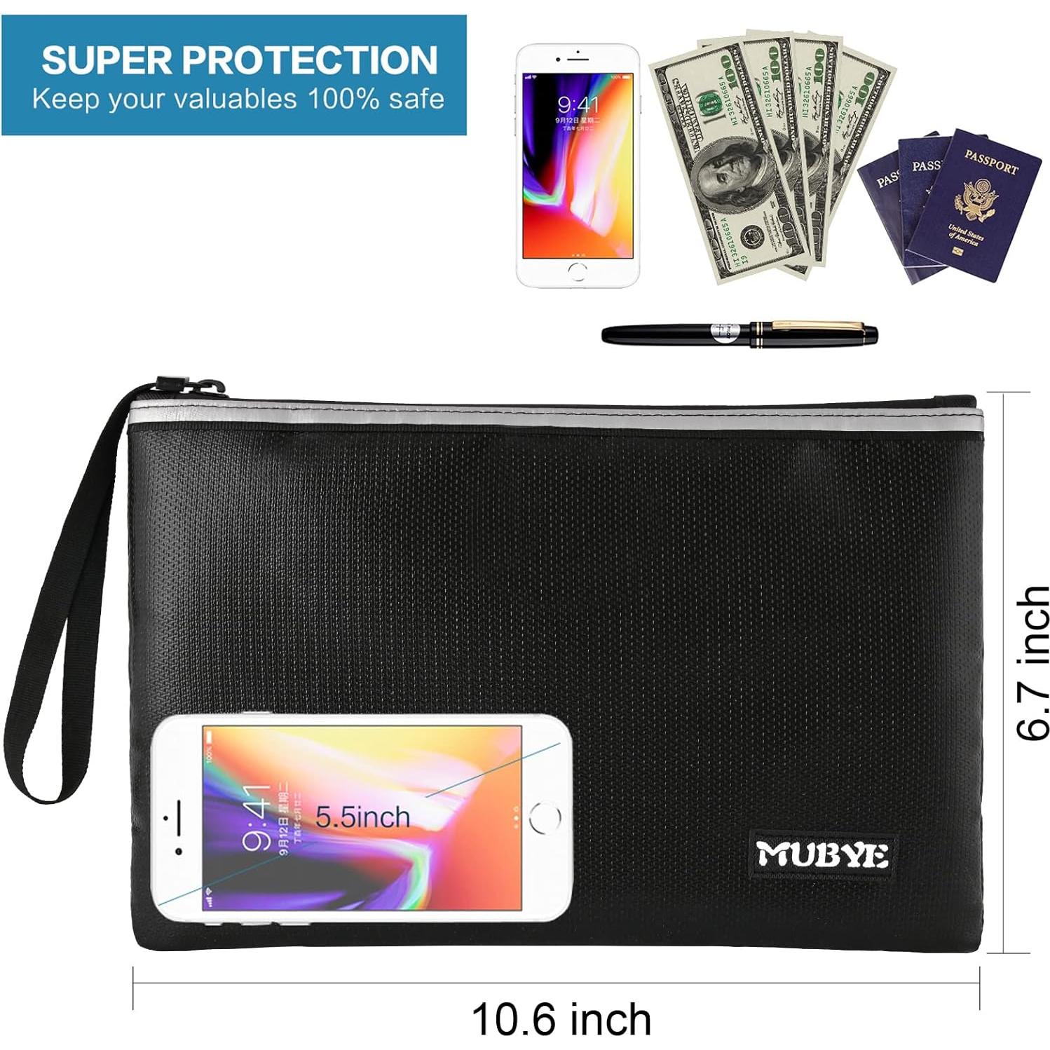 Bolsa de Documentos MUBYE a Prueba de Fuego y Agua 26.9x17cm