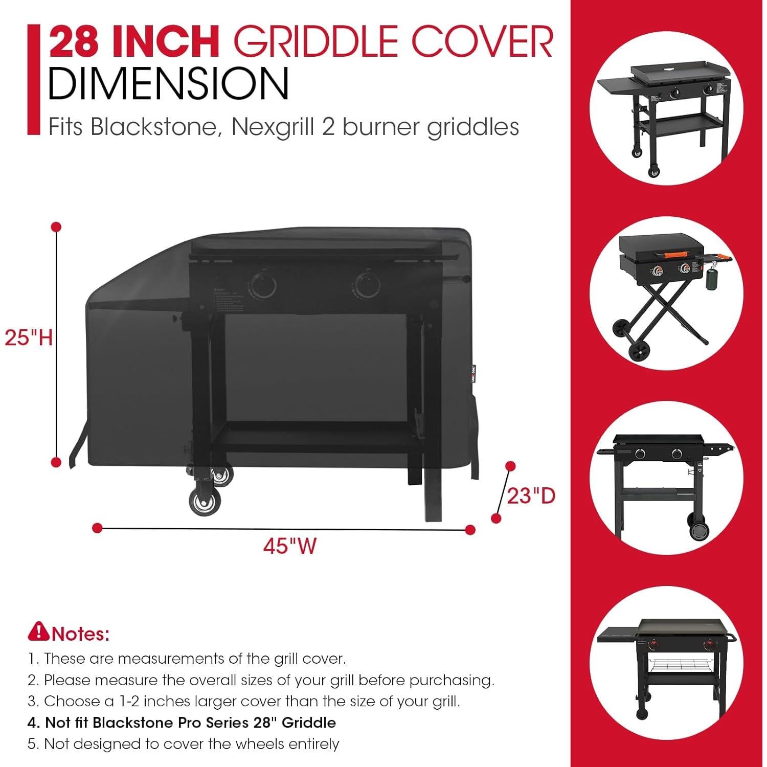 Cubierta de Parrilla Unicook 28" Resistente al Agua Negra