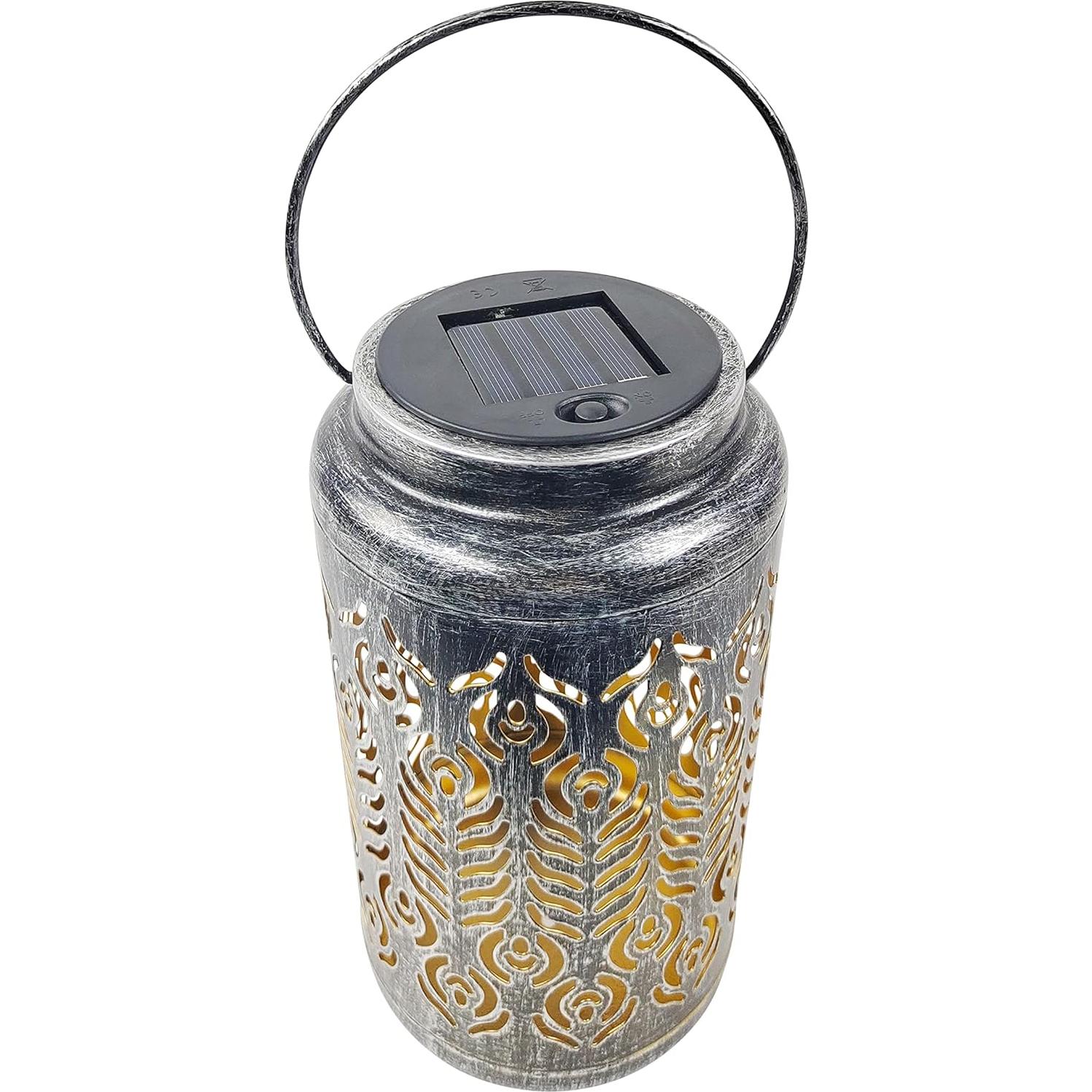 Lámpara Solar LED Decorativa Bliss Outdoors 2-Pack 23cm Plata