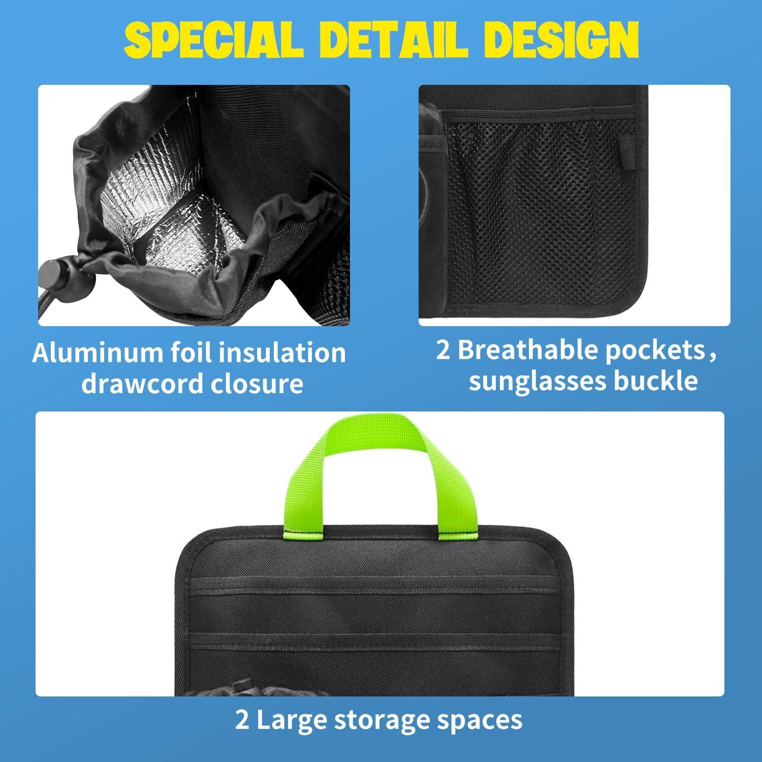 Soporte para Taza de Silla de Playa BOHEMIABY Negro con 5 Bolsillos